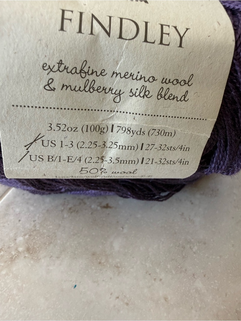 Juniper Moon Farm Findley Merino Wool & Silk Blend Yarn - Deep Purple - Merlot - Picture 4 of 8